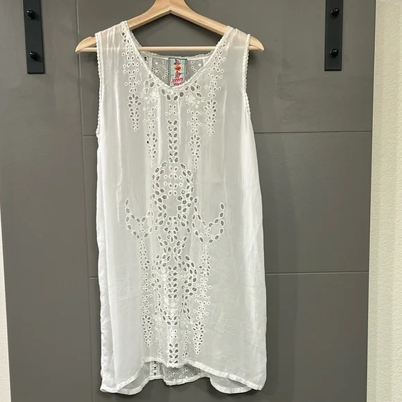 Johnny Was White Broderie Anglaise Tunic Top/Dress - Picture 4 of 10